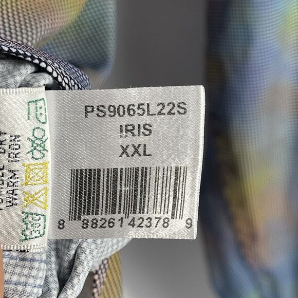 BUGATCHI Men's Shaped Fit Geometric Iris Rainbow Print Long Sleeve Shirt 2XL - Picture 3 of 8